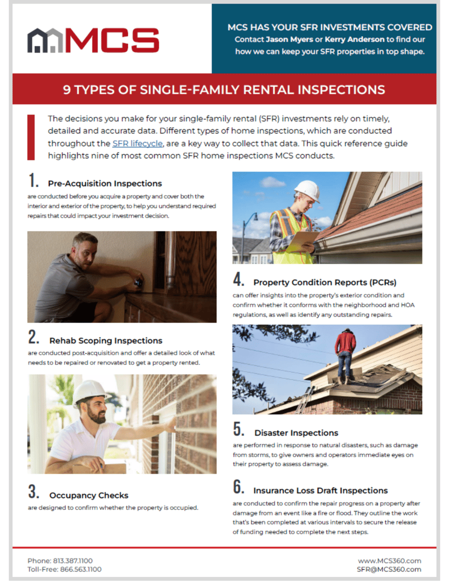 MCS | SFR - 9 Types of Single-Family Rental Inspections
